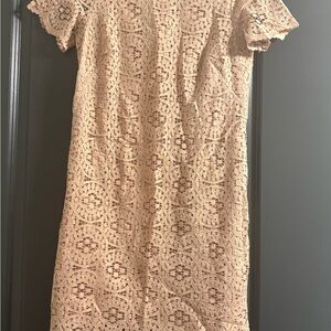 Ann Taylor Pink/Peach Lace Detail Dress